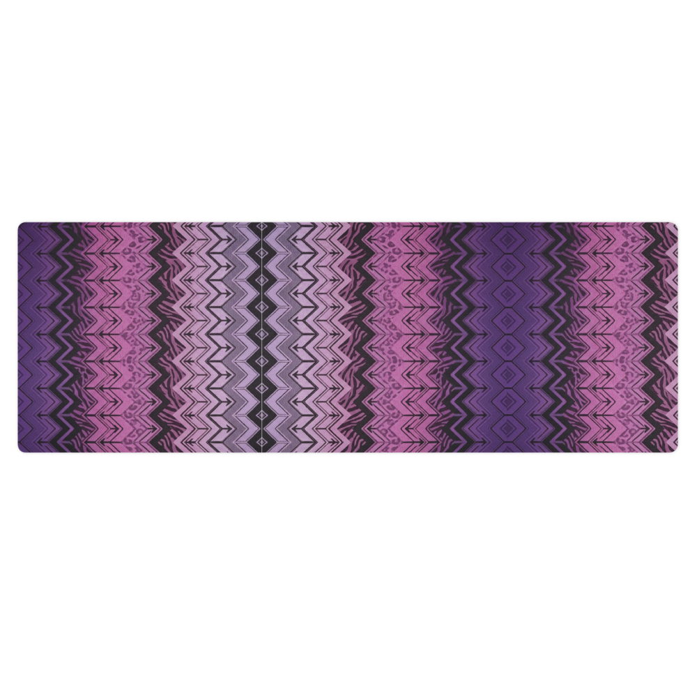 Purple Zebra & Leopard Chevron Print Yoga Mat