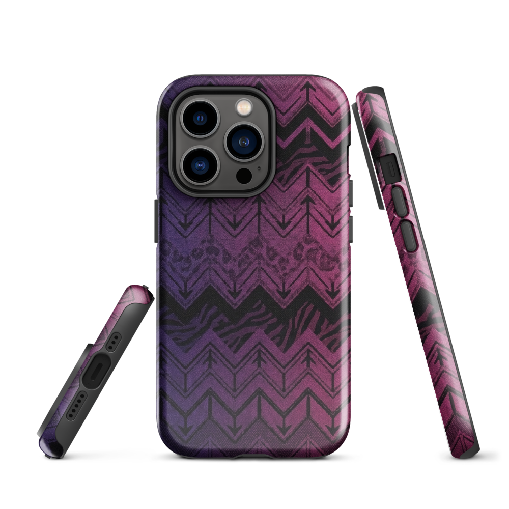 Purple to Pink Chevron Zebra & Leopard Print Tough Case for iPhone®