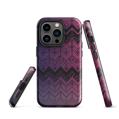 Purple to Pink Chevron Zebra & Leopard Print Tough Case for iPhone®