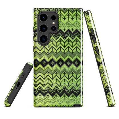 Lime Green Zebra & Leopard Print Chevron Tough Case for Samsung