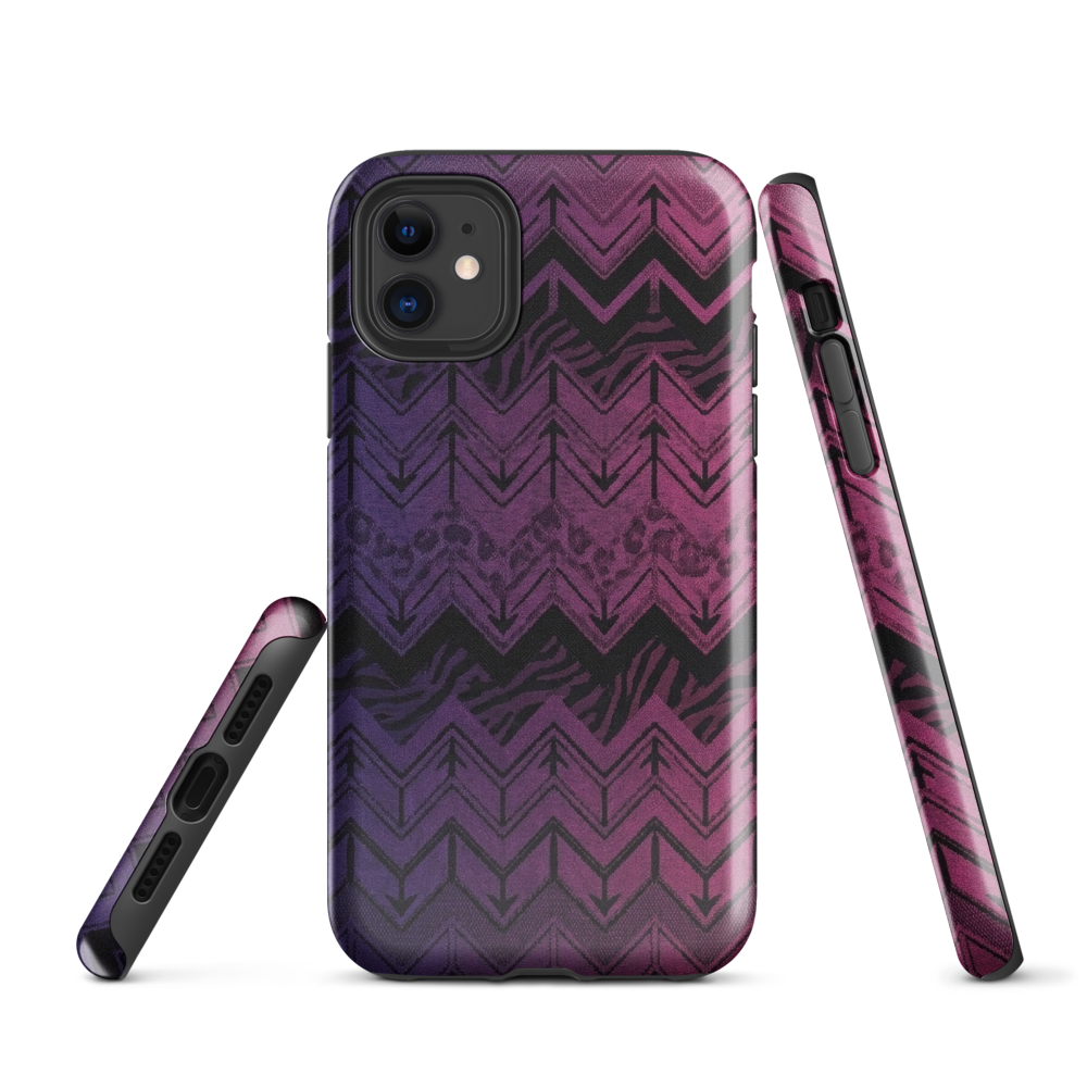 Purple to Pink Chevron Zebra & Leopard Print Tough Case for iPhone®