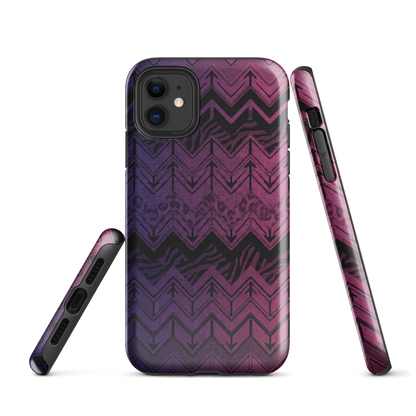 Purple to Pink Chevron Zebra & Leopard Print Tough Case for iPhone®