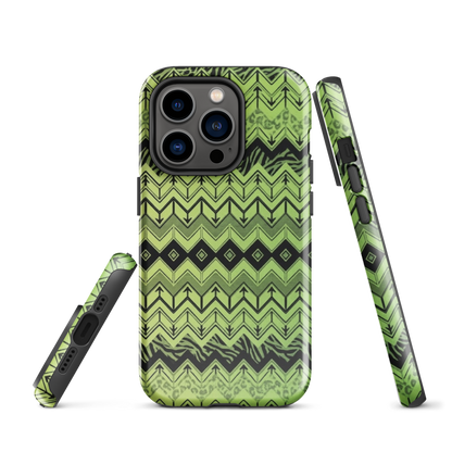 Lime Green Chevron Zebra & Leopard Print Tough Case for iPhone®