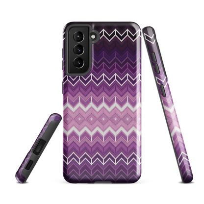 Purple Classic Chevron White Pattern Tough Case for Samsung
