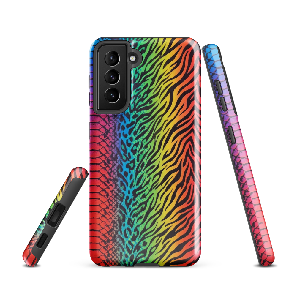 Vibrant Rainbow Snake Skin Zebra & Leopard Print Tough Case for Samsung