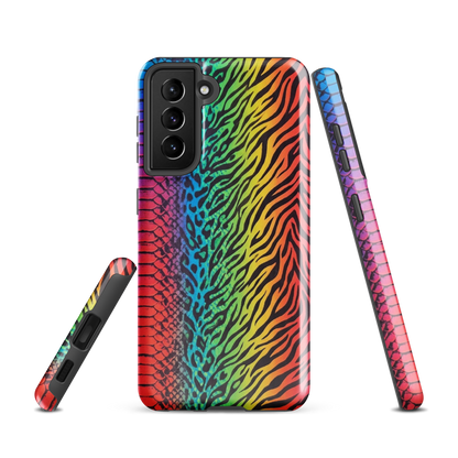 Vibrant Rainbow Snake Skin Zebra & Leopard Print Tough Case for Samsung