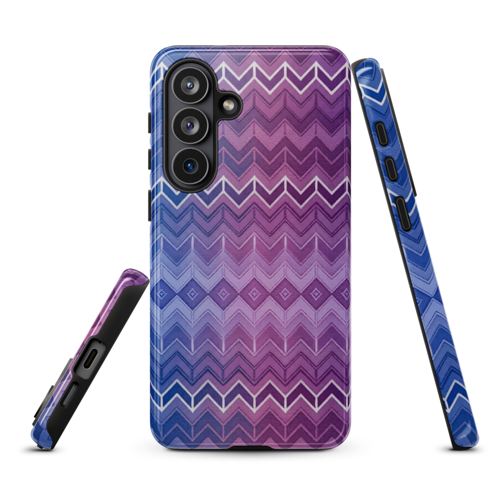 Purple & Blue Classic Chevron Print Tough Case for Samsung