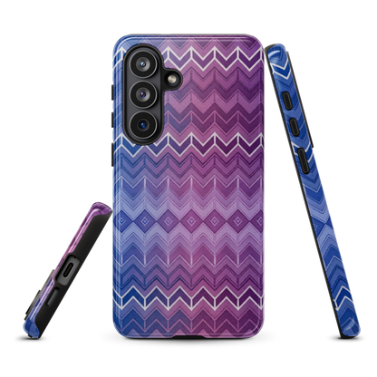 Purple & Blue Classic Chevron Print Tough Case for Samsung