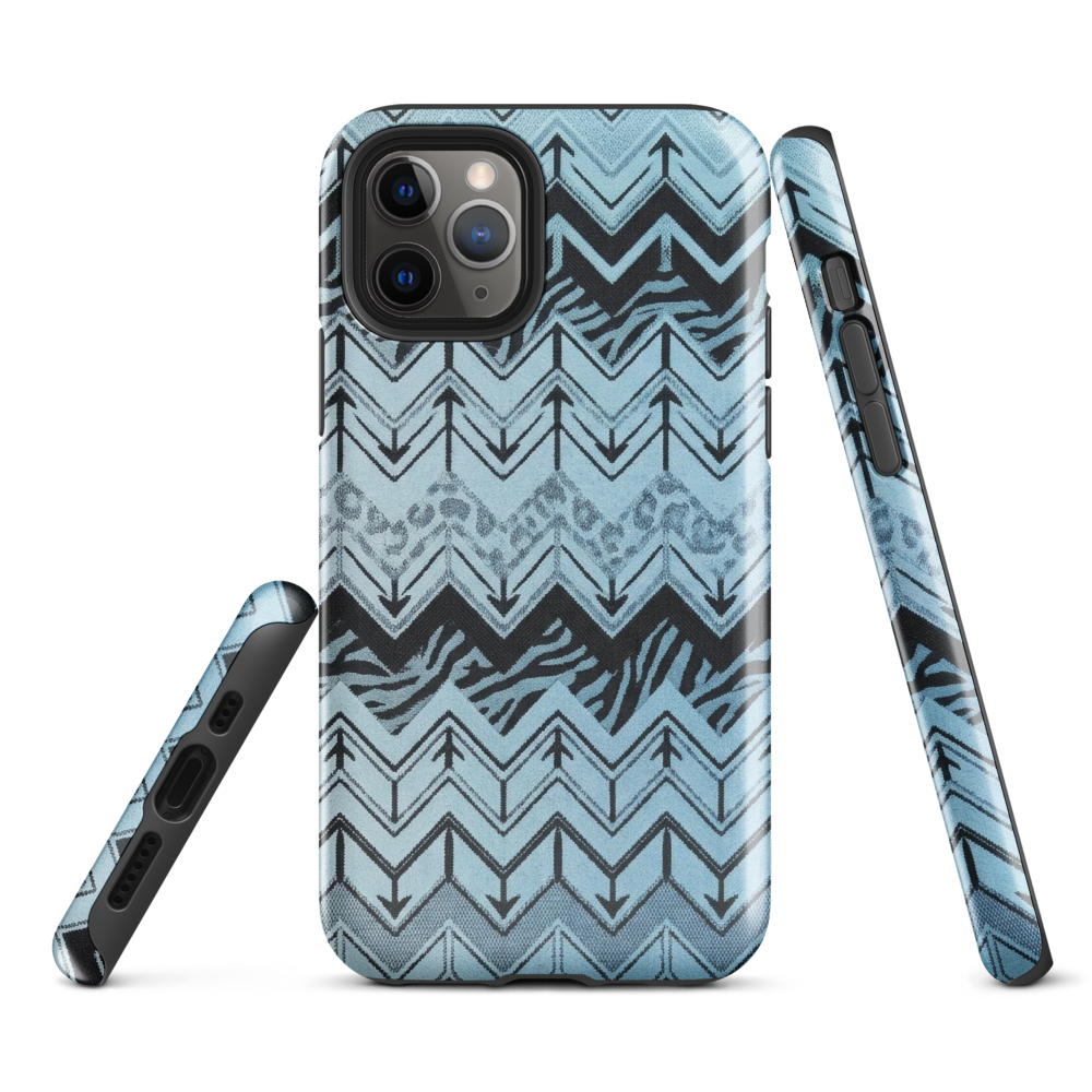 Blue Chevron Zebra & Leopard Print Tough Case for iPhone®