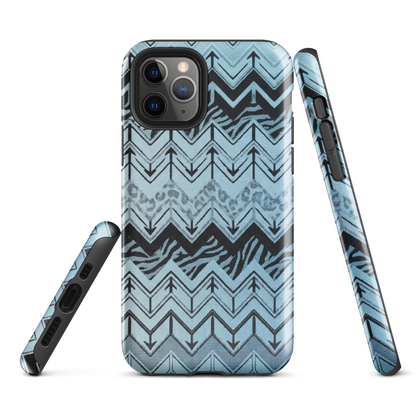 Blue Chevron Zebra & Leopard Print Tough Case for iPhone®