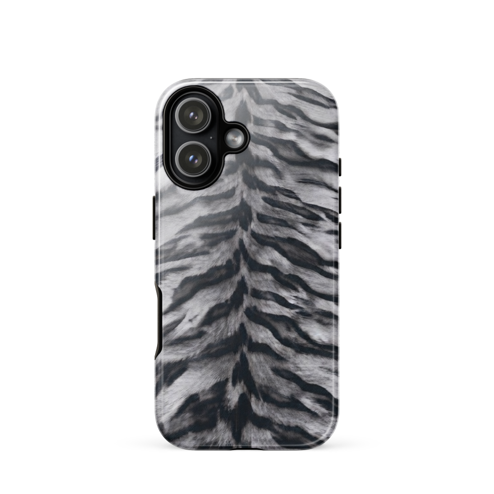 Gray Tiger Print Tough Case for iPhone®