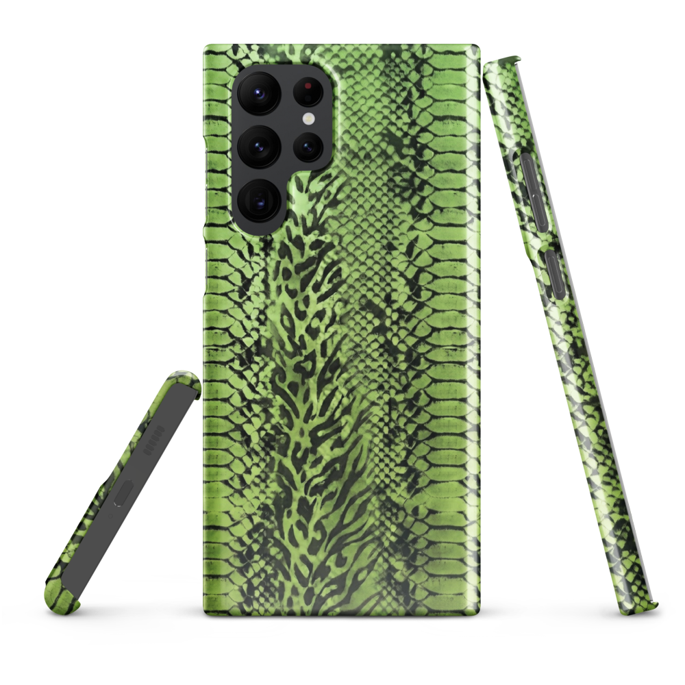 Green Snake Skin & Leopard Print Snap Case for Samsung