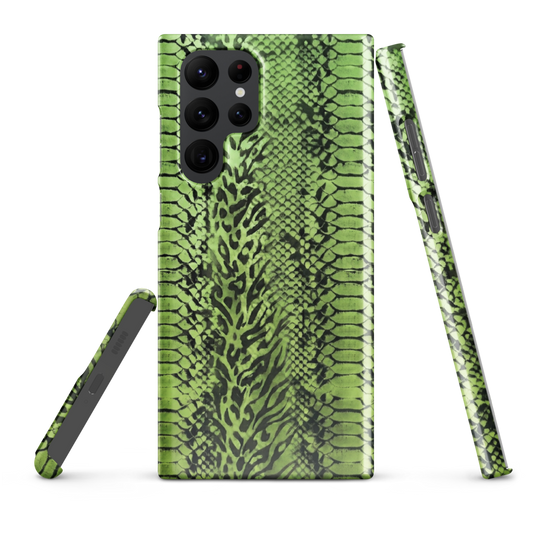 Green Snake Skin & Leopard Print Snap Case for Samsung