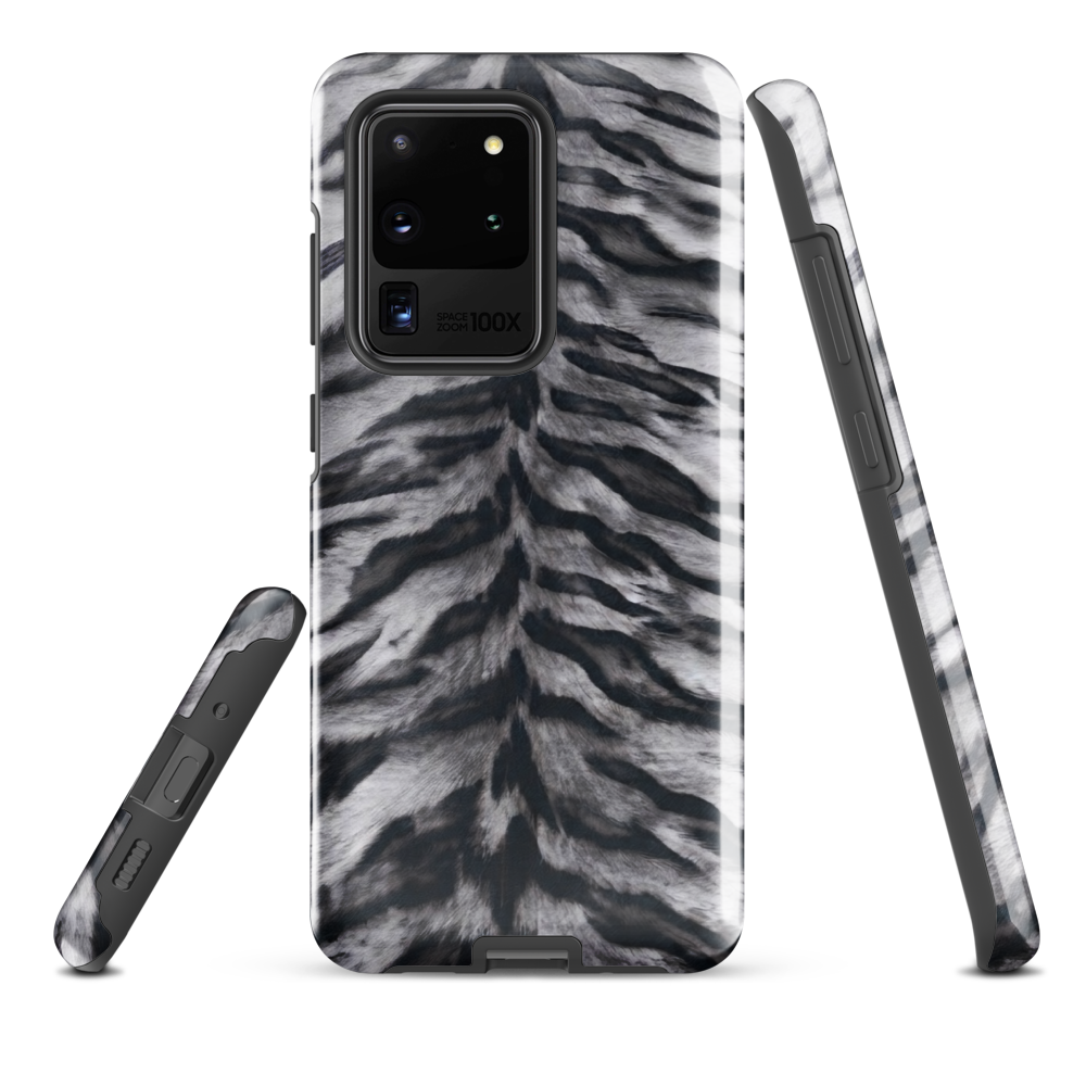 Gray Tiger Print Tough Case for Samsung