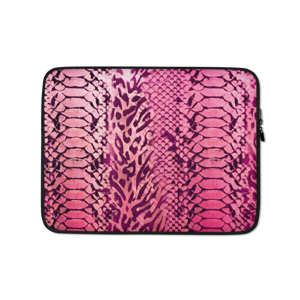 Pink Snake Skin & Leopard Print Laptop Sleeve