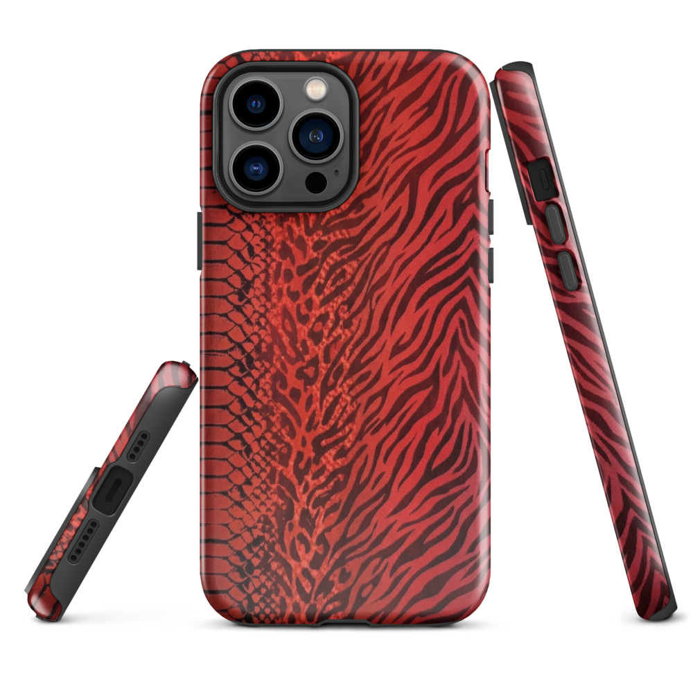 Red Zebra Snake & Leopard Print Tough Case for iPhone®