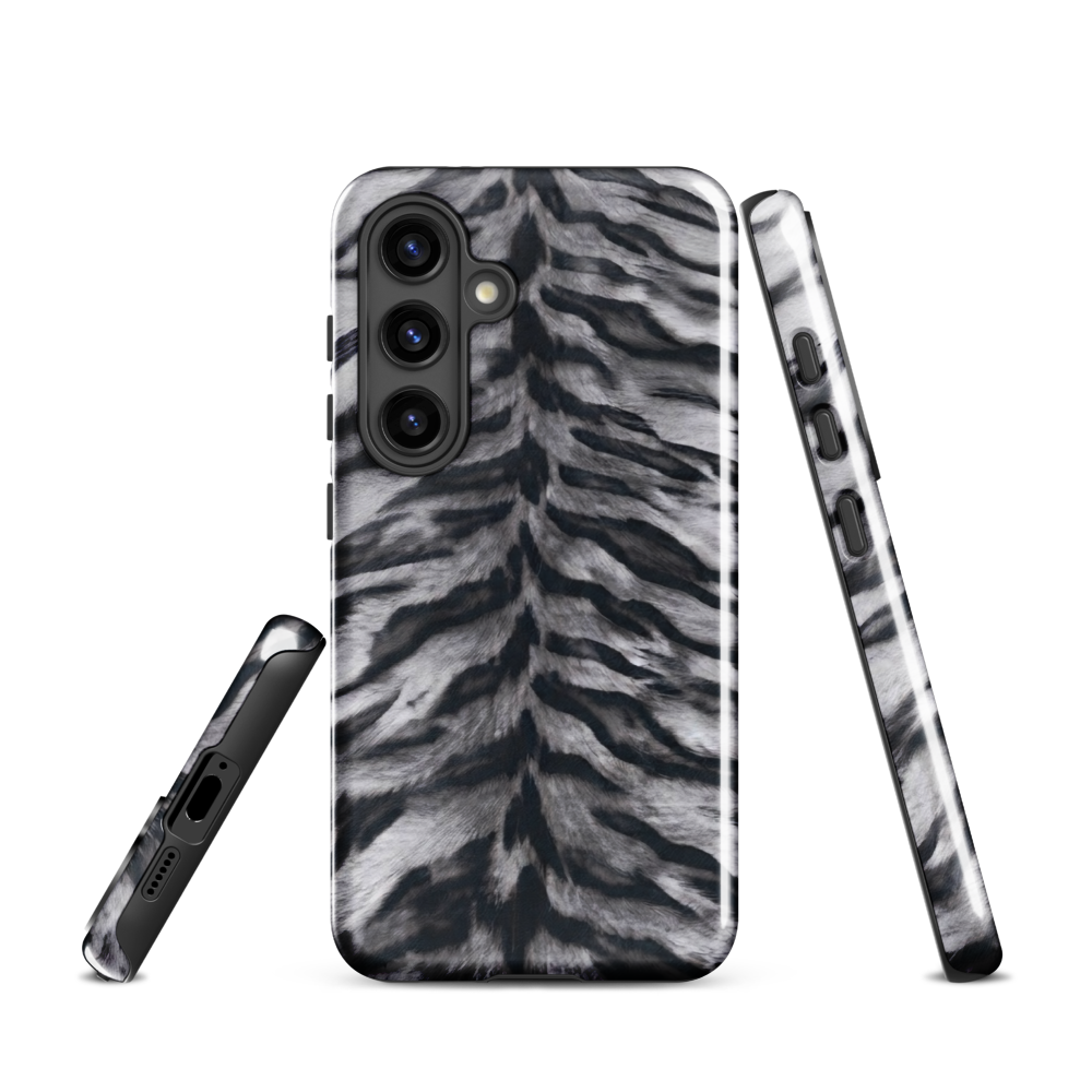 Gray Tiger Print Tough Case for Samsung