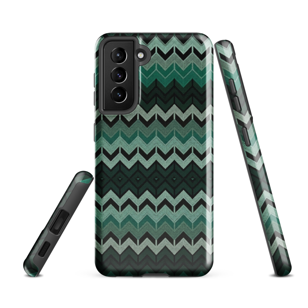 Green Chevron Tough Case for Samsung