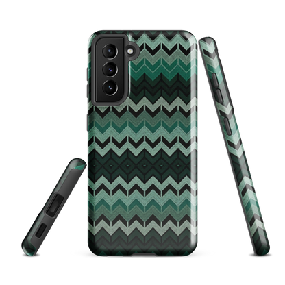 Green Chevron Tough Case for Samsung