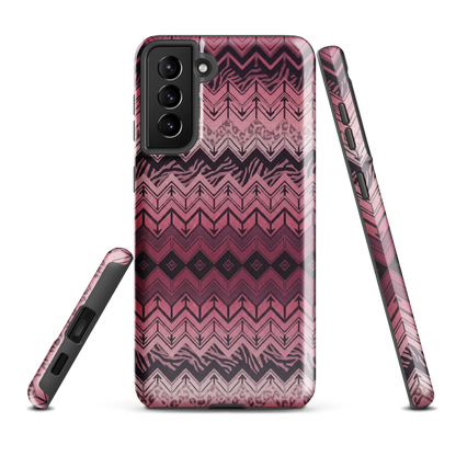 Pink Chevron Pattern Leopard & Zebra Print Tough Case for Samsung