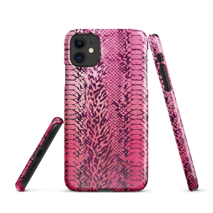 Hot Pink to Light Pink Zebra Print Snap Case for iPhone
