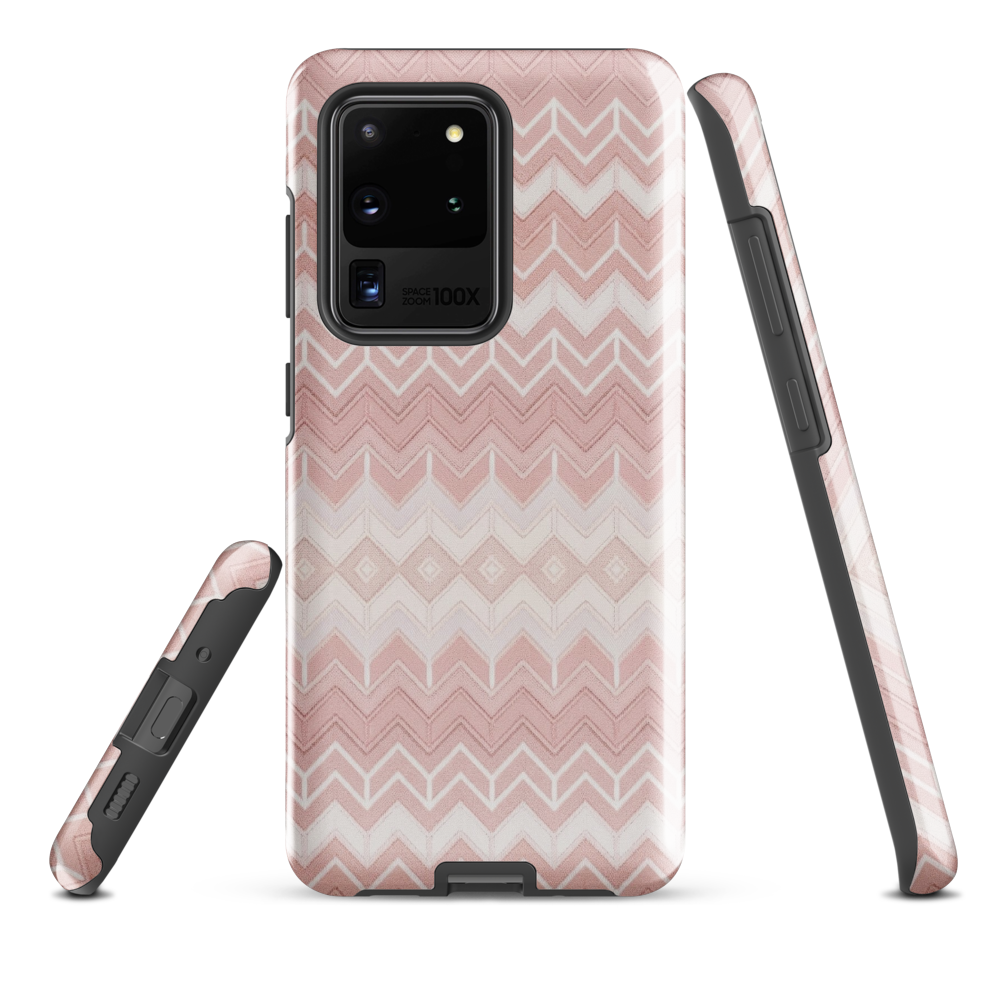 Classic Pink & White Chevron Tough Case for Samsung