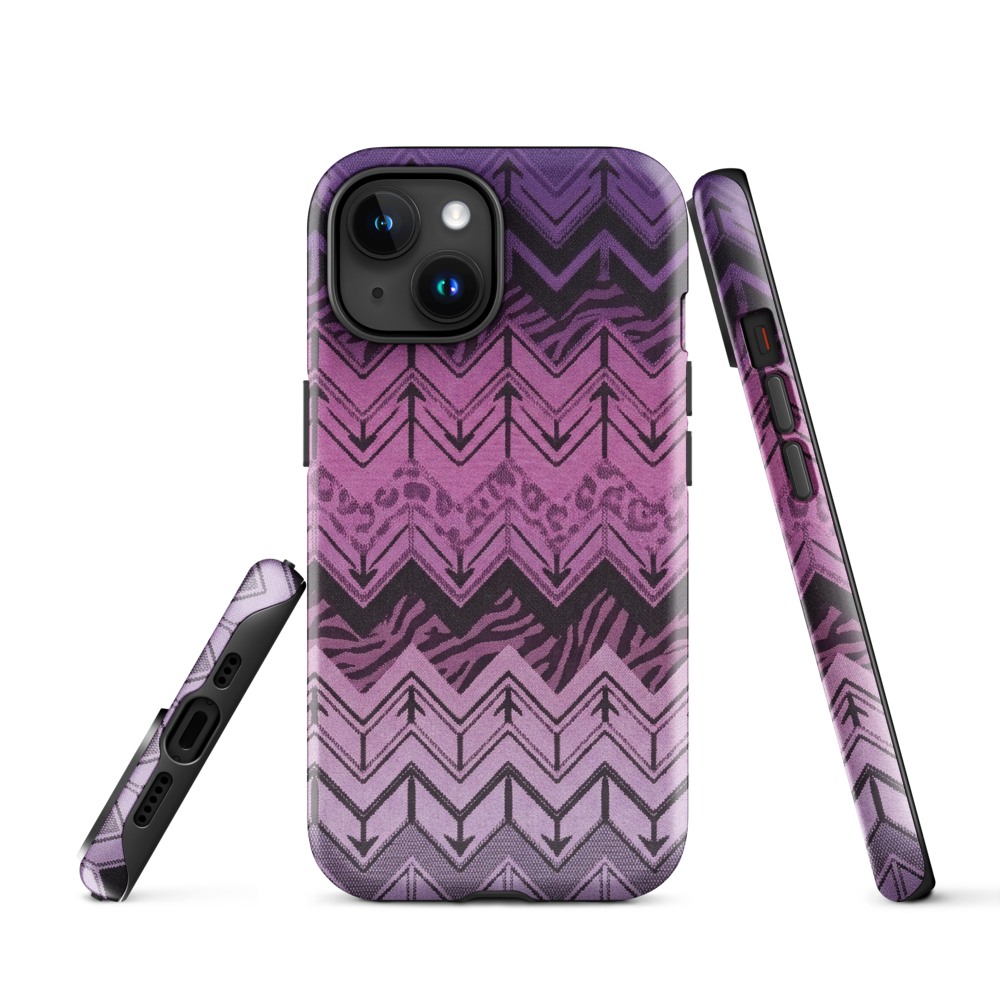Purple Chevron Zebra & Leopard Print Tough Case for iPhone®