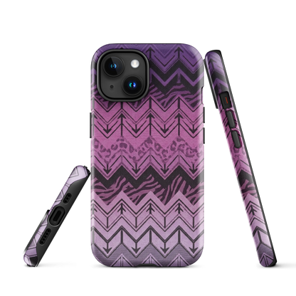 Purple Chevron Zebra & Leopard Print Tough Case for iPhone®