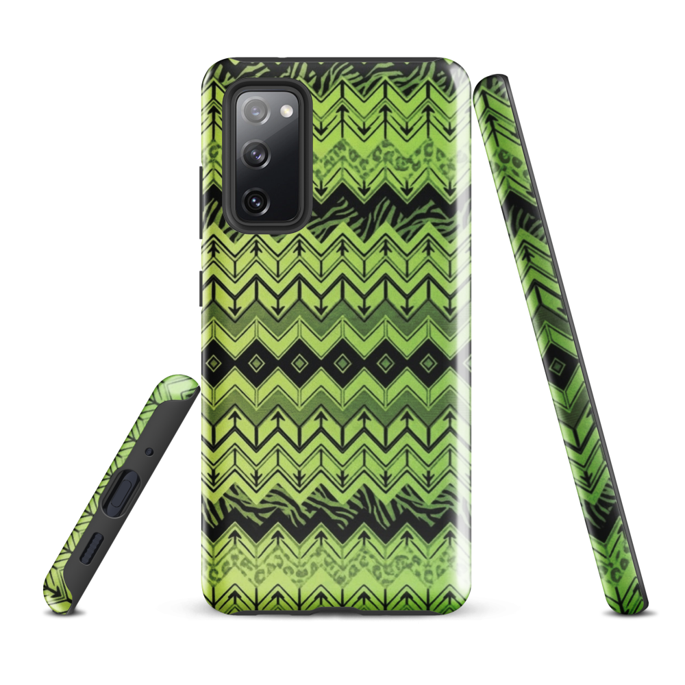 Lime Green Zebra & Leopard Print Chevron Tough Case for Samsung