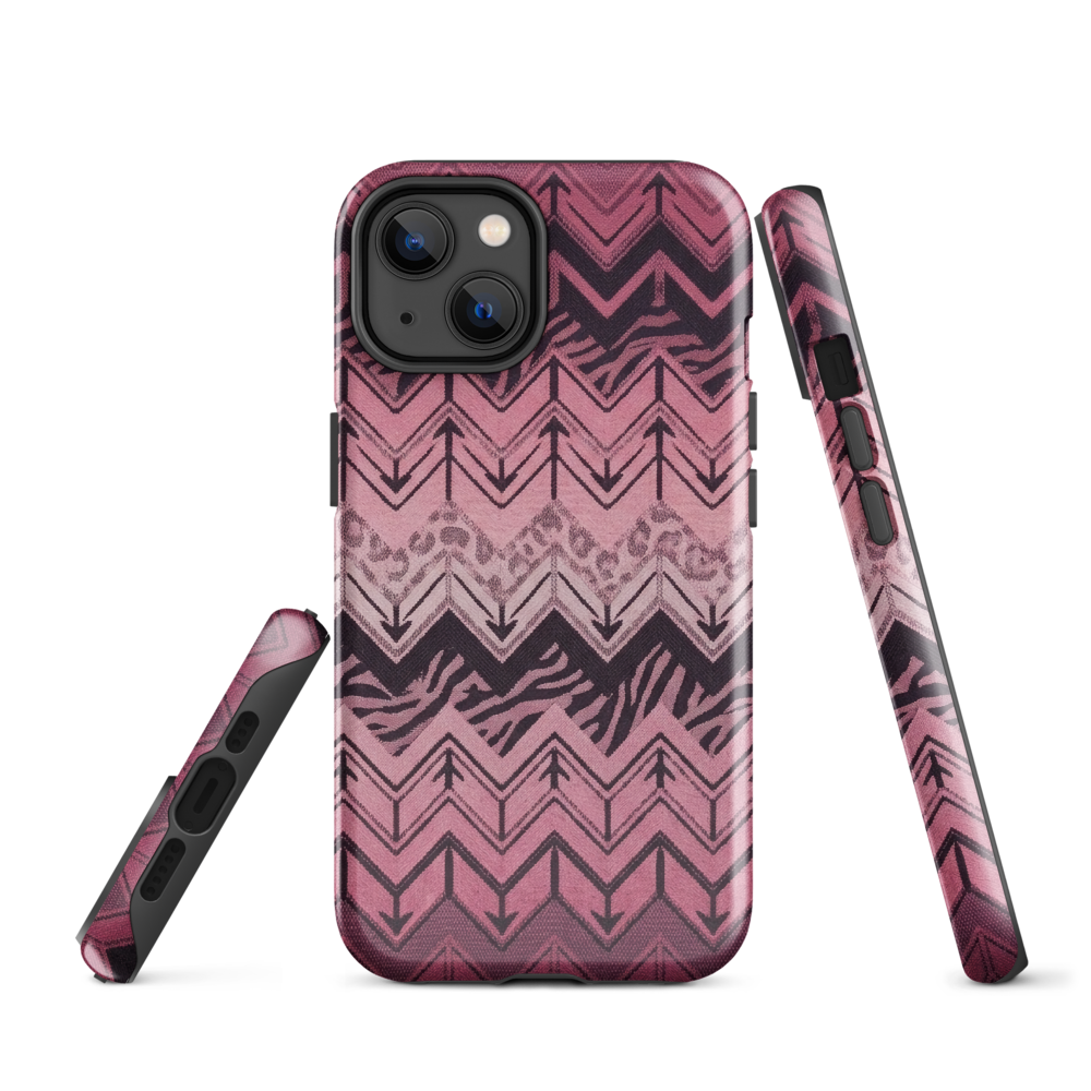 Pink Chevron Zebra & Leopard Print Tough Case for iPhone®