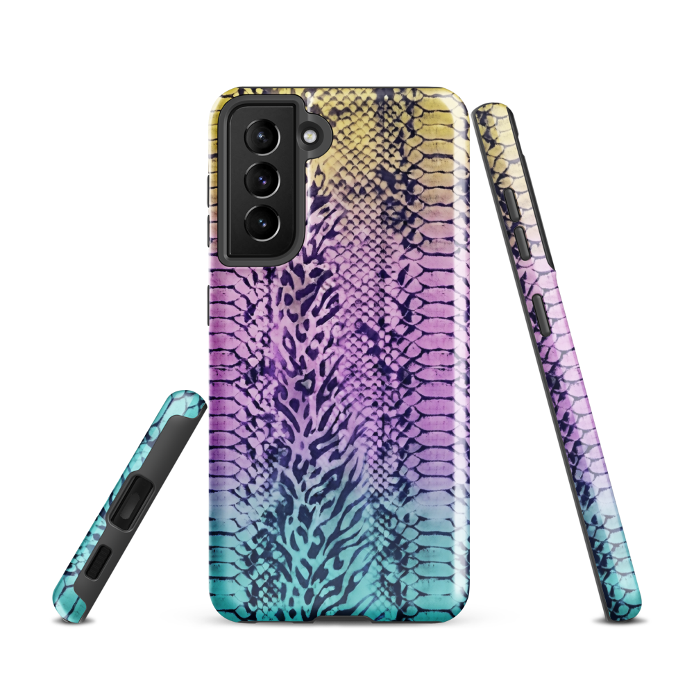 Faded Rainbow Snake Skin Zebra & Leopard Print  Tough Case for Samsung