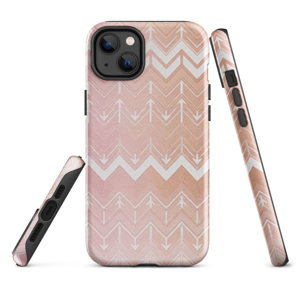 Rose & Brown Chevron Pattern Tough Case for iPhone®