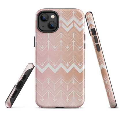 Rose & Brown Chevron Pattern Tough Case for iPhone®
