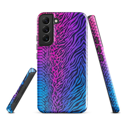 Hot Pink & Blue Snake Skin Zebra & Leopard Print Tough Case for Samsung