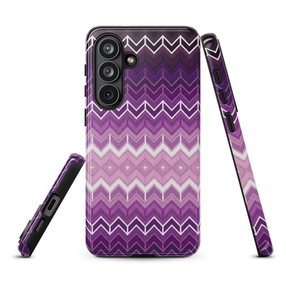 Purple Classic Chevron White Pattern Tough Case for Samsung