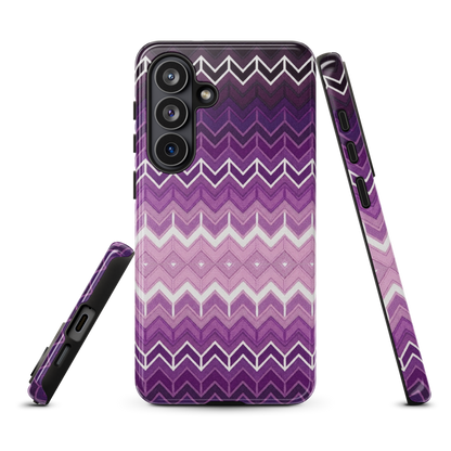 Purple Classic Chevron White Pattern Tough Case for Samsung