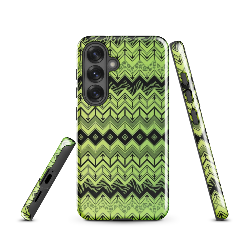 Lime Green Zebra & Leopard Print Chevron Tough Case for Samsung