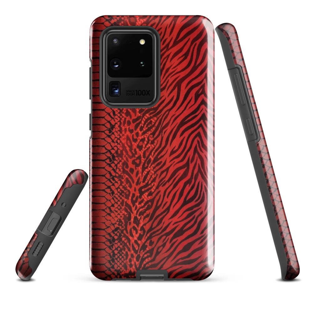 Red Zebra Snake & Leopard Print Tough Case for Samsung