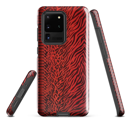 Red Zebra Snake & Leopard Print Tough Case for Samsung
