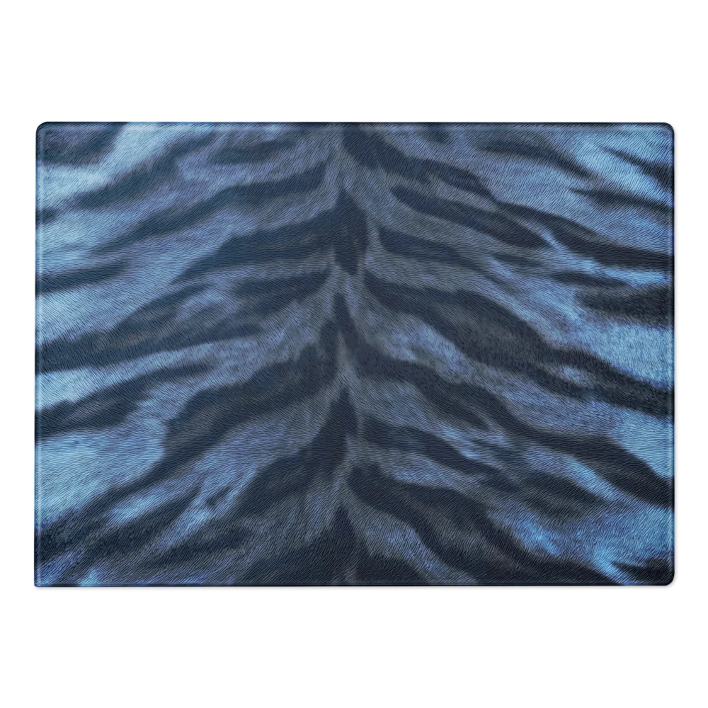 Blue Tiger Print Glass Cutting Board