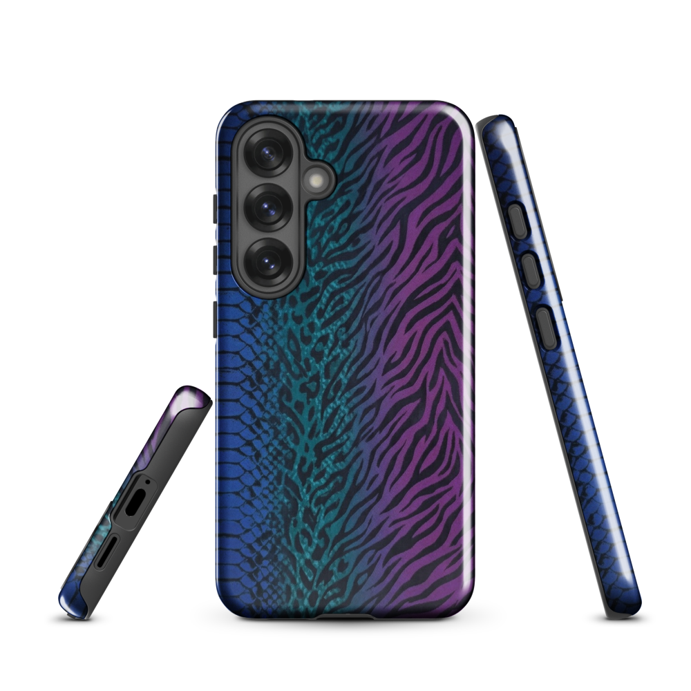 Blue to Purple Dark Snake Zebra & Leopard Print Tough Case for Samsung