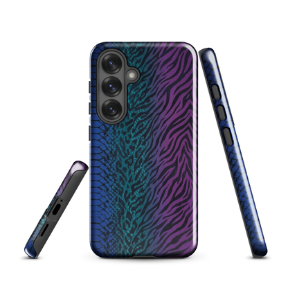 Blue to Purple Dark Snake Zebra & Leopard Print Tough Case for Samsung