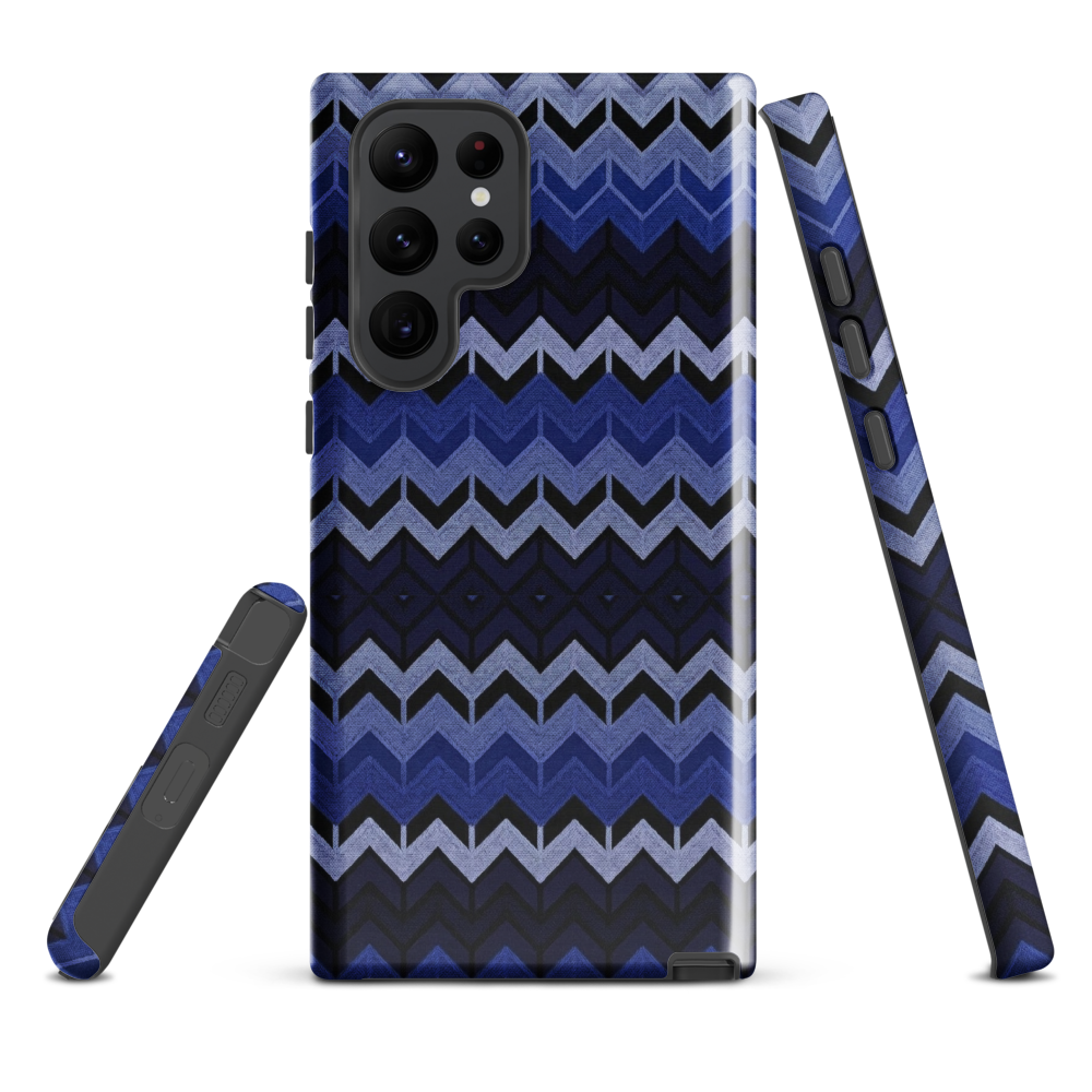 Blue Chevron Pattern Tough Case for Samsung