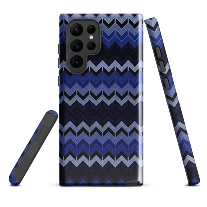 Blue Chevron Pattern Tough Case for Samsung