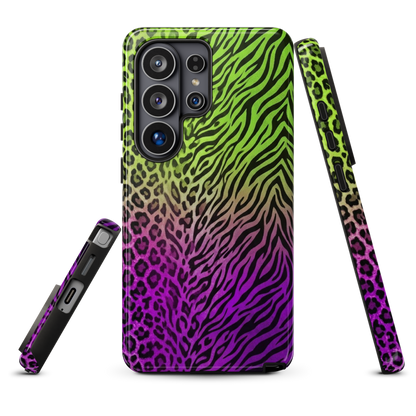 Neon Green & Purple Zebra & Leopard Print Tough Case for Samsung