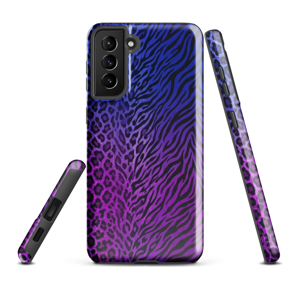 Blue to Purple Zebra & Leopard Print Tough Case for Samsung