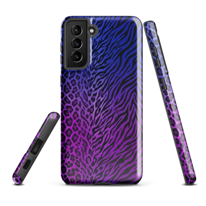 Blue to Purple Zebra & Leopard Print Tough Case for Samsung