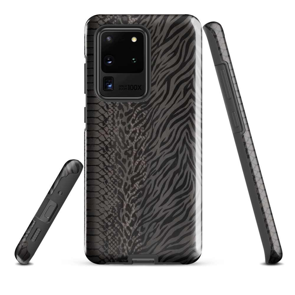 Black and Gray Zebra and Leopard print Tough Case for Samsung
