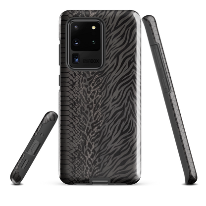 Black and Gray Zebra and Leopard print Tough Case for Samsung