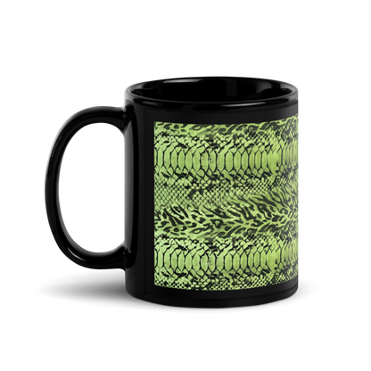 Neon snake skin & leopard print Black Glossy Mug